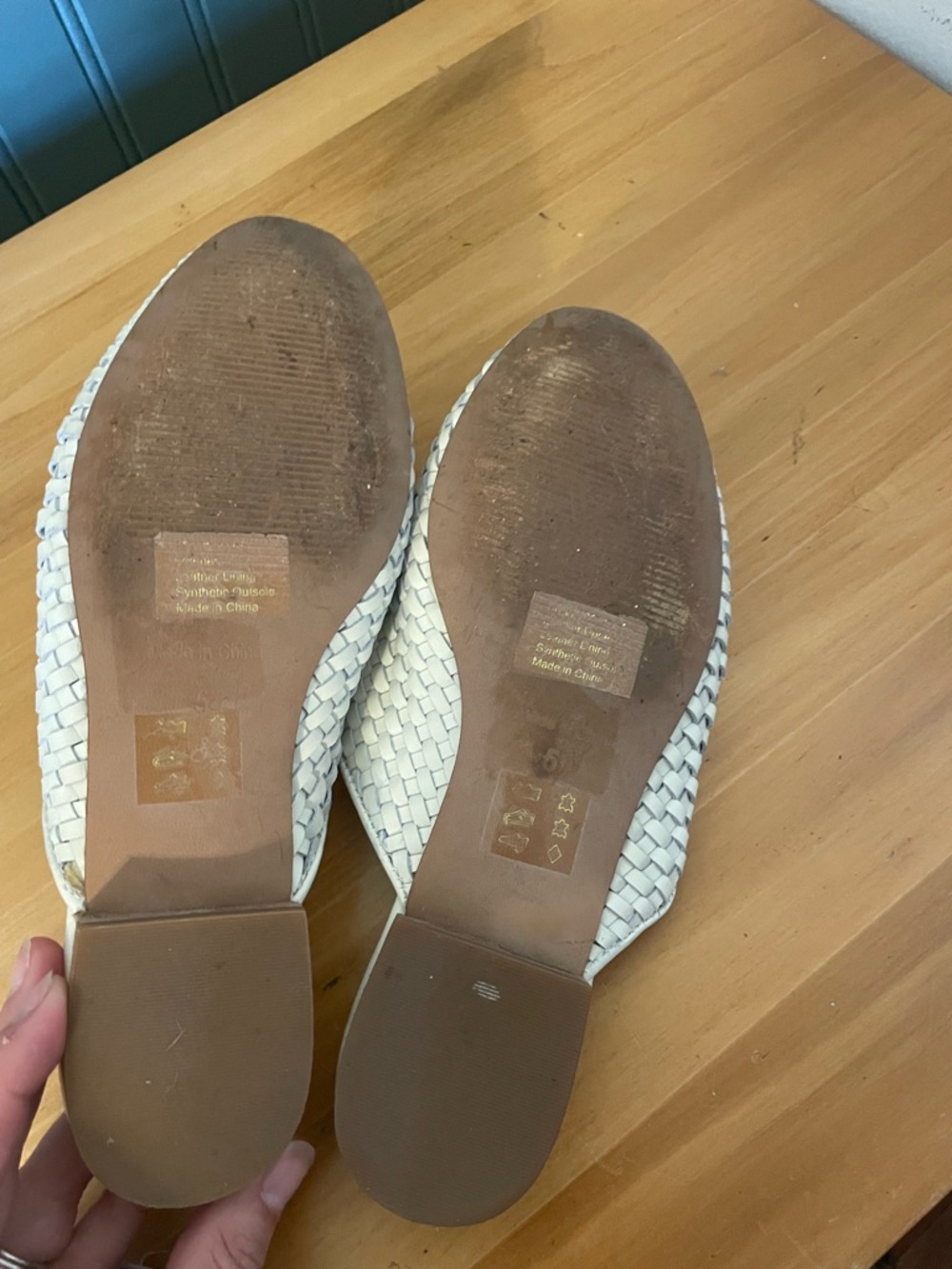 Madewell Cream Woven Slip-On Mules - Picture 3 of 3